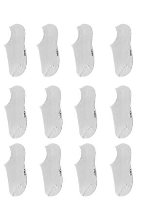 12 çift Dikişsiz Kadın Beyaz Bambu Görünmez (sneaker) Spor Ayakkabı Çorabı