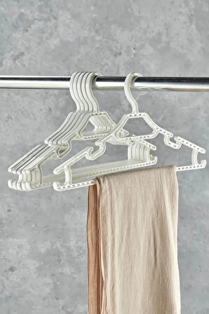 6'lı Kristal Desenli Askı Seti – Şık Gri, Beyaz Ve Kahve Renk , Dayanıklı Kıyafet Askıları