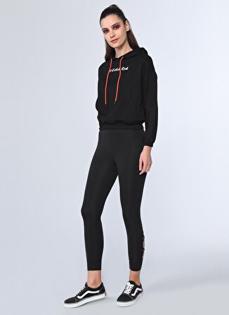 Kapüşonlu Regular Fit Siyah Kadın Sweatshirt