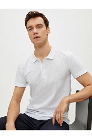 Erkek Sarı Polo Yaka T-Shirt Basic Kisa Kollu Pamuklu