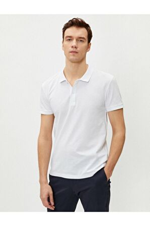 Erkek Sarı Polo Yaka T-Shirt Basic Kisa Kollu Pamuklu