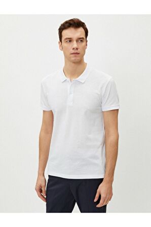 Erkek Sarı Polo Yaka T-Shirt Basic Kisa Kollu Pamuklu