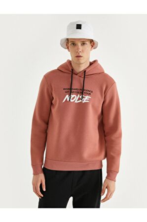 Erkek Pembe Baskılı Oversize Sweatshirt