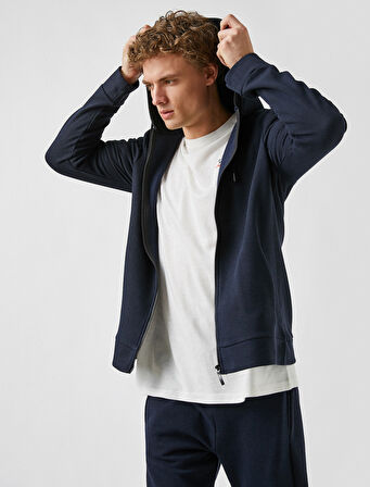 Kapşonlu Sweatshirt Fermuarlı
