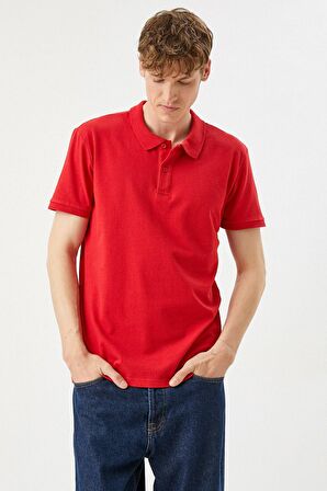 Erkek Sarı Polo Yaka T-Shirt Basic Kisa Kollu Pamuklu