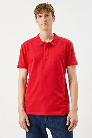 Erkek Sarı Polo Yaka T-Shirt Basic Kisa Kollu Pamuklu