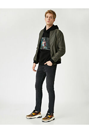 Erkek Siyah Slim Fit Kot Pantolon - Brad Jean