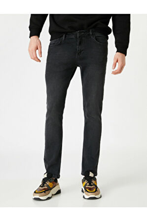 Erkek Siyah Slim Fit Kot Pantolon - Brad Jean