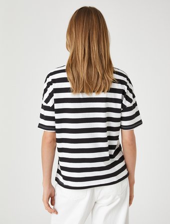 Relax Fit Tişört Kısa Reglan Kollu Pamuklu