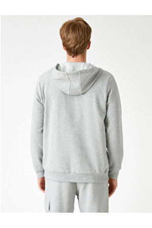 Önü Fermuarlı Sweatshirt Kapşonlu