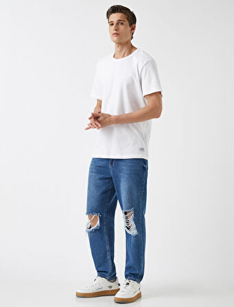 Relax Fit Yırtık Kot Pantolon - Robert Jean