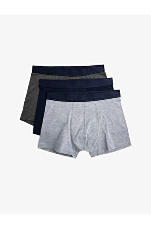 Erkek Lacivert Basic Boxer Seti 3'Lü