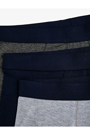 Erkek Lacivert Basic Boxer Seti 3'Lü