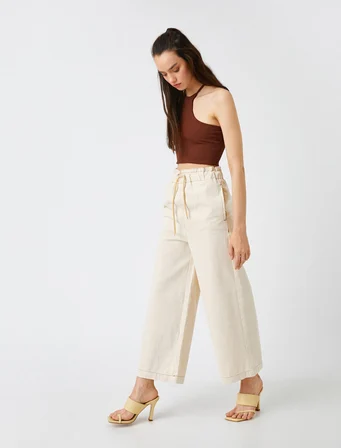 Yüksek Bel Culotte Pantolon