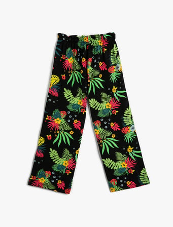 Geniş Paça Baskılı Pantolon