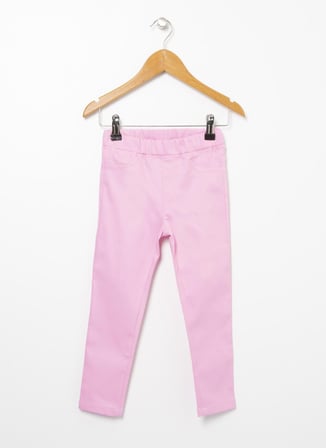 Koton Normal Bel Dar Paça Pembe Kız Çocuk Pantolon 2YKG47555OW