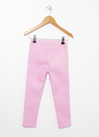 Koton Normal Bel Dar Paça Pembe Kız Çocuk Pantolon 2YKG47555OW