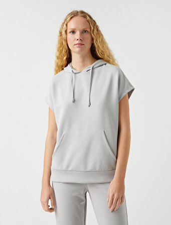 Kısa Kollu Sweatshirt Modal Karışımlı