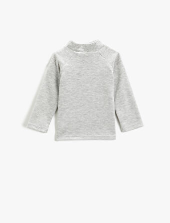 Baskılı Sweatshirt Bisiklet Yaka