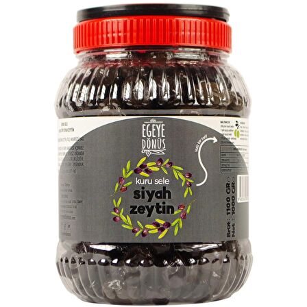 Çok Az Tuzlu Kuru Sele Siyah Zeytin (Kurutma Siyah Light Zeytin) - 1 Kg.