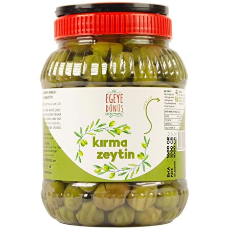 Ev Yapımı Geleneksel Yeşil Kırma Zeytin - 1 Kg. (Naturel Salamura Sadece Tuz ve Su İçerir)