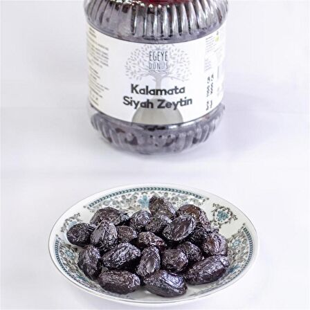 Çok Az Tuzlu Kalamata İri Boy Kuru Sele Siyah Zeytin (Palamut-Jumbo-Extra Boy Eşek Zeytin) - 1 Kg.