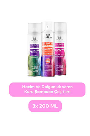 Ashley Joy Kuru Şampuan Çeşitleri x3 200 ML Avantajlı Set