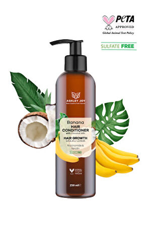 Ashley Joy Yavaş Uzayan Saçlara Özel Niacinamide Ve Vegan Keratin İçeren Banana Saç Kremi  250 ML