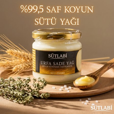 Sade Yağ (Ghee) 250 Gr | %99,5 Saf Koyun Sütü Yağı - Renklendiricisiz, Katkısız, Laktozsuz, Kazeinsiz Saf Altın Yağ 250 Gr