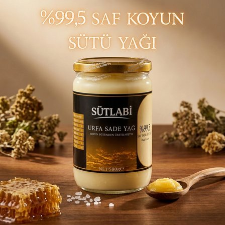 Sade Yağ (Ghee) 580 Gr İkili Paket | %99,5 Saf Koyun Sütü Yağı - Renklendiricisiz, Katkısız, Laktozsuz, Kazeinsiz Saf Altın Yağ