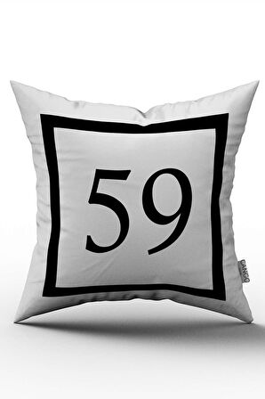 Siyah Beyaz Rakamlı Dijital Baskı Kırlent Kılıfı 59