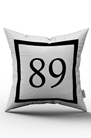 Siyah Beyaz Rakamlı Dijital Baskı Kırlent Kılıfı 89