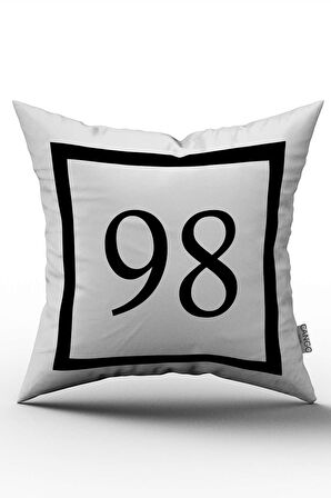 Siyah Beyaz Rakamlı Dijital Baskı Kırlent Kılıfı 98