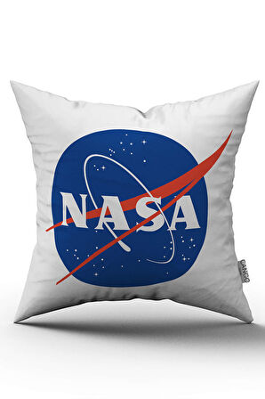 Beyaz Mavi Nasa Dijital Baskı Kırlent Yastık Kılıfı - CGH447