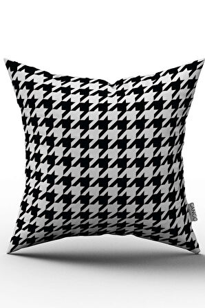 Çift Taraflı Siyah Beyaz Kazayağı Dekoratif Kırent Kılıfı - CGH285-CT