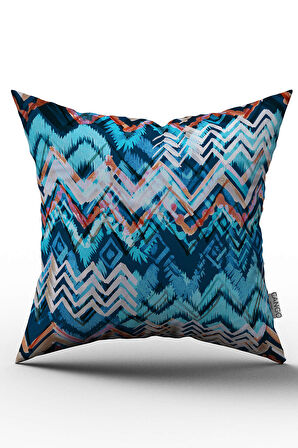 Çift Taraflı Mavi Beyaz Çizgili Kırlent Yastık Kılıfı - CGH094-CT