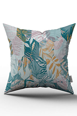 Çift Taraflı Mavi Sarı Tropikal Kırlent Yastık Kılıfı - CGH050-CT