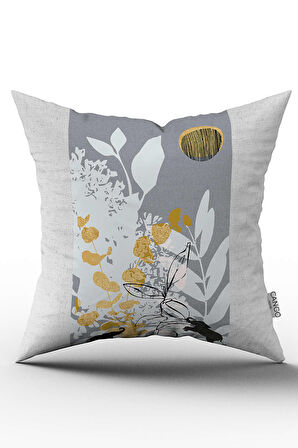 Çift Taraflı Gri Siyah Modern Dekoratif Fil Desenli Dijital Baskılı Kırlent Kılıfı CGH1084