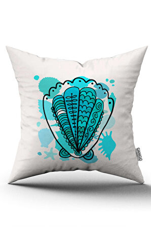 Çift Taraflı Mavi Beyaz Marin Desenli Dijital Baskılı Kırlent Kılıfı CGH1144