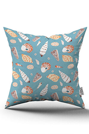 Çift Taraflı Mavi Sarı Marin Desenli Dijital Baskılı Kırlent Kılıfı CGH1164