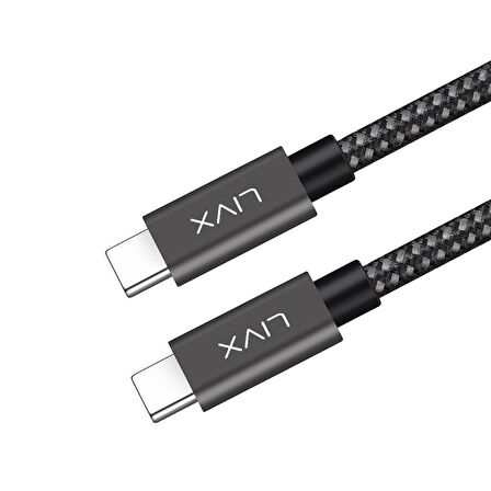 LivX Solid 100W 5A Type C to Type C Hızlı Şarj ve Data Kablosu 2 Metre Space Gray LVA-TCT
