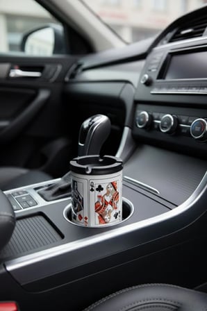 Desenli 2 Adet Metal Kül Tablası | Ev | Araç Kül Tablası | 200 ml | Kokusuz Küllük