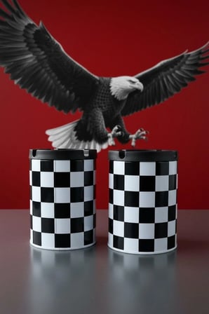 Desenli 2 Adet Metal Kül Tablası | Ev | Araç Kül Tablası | 200 ml | Kokusuz Küllük