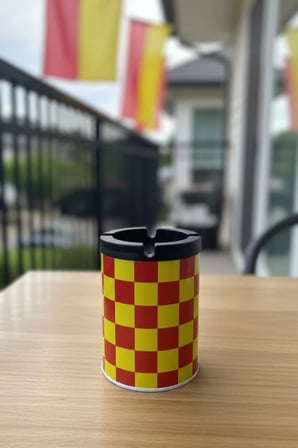 Desenli 2 Adet Metal Kül Tablası | Ev | Araç Kül Tablası | 200 ml | Kokusuz Küllük
