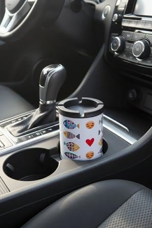 Desenli 2 Adet Metal Kül Tablası | Ev | Araç Kül Tablası | 200 ml | Kokusuz Küllük