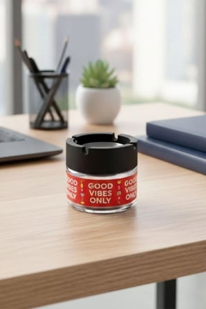 Good Vibes 2 Adet Cam Kokusuz Küllük | Koku Hapseden Kapaklı | Rüzgar Önleyici Kapaklı | Araç ve Ev Kullanımına Uygun | Kırmızı | 300 ML