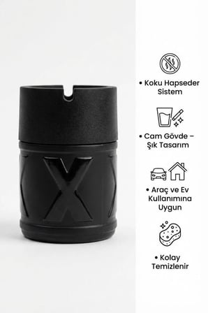 2 Adet X Cam Kokusuz Küllük | Koku Hapseden Kapaklı | Rüzgar Önleyici Kapaklı | Araç ve Ev Kullanımına Uygun | Siyah | 210 ML