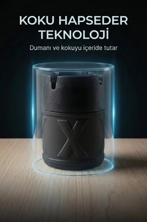 2 Adet X Cam Kokusuz Küllük | Koku Hapseden Kapaklı | Rüzgar Önleyici Kapaklı | Araç ve Ev Kullanımına Uygun | Siyah | 210 ML