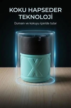 2 Adet X Cam Kokusuz Küllük | Koku Hapseden Kapaklı | Rüzgar Önleyici Kapaklı | Araç ve Ev Kullanımına Uygun | Turkuaz | 210 ML