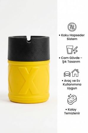 2 Adet X Cam Kokusuz Küllük | Koku Hapseden Kapaklı | Rüzgar Önleyici Kapaklı | Araç ve Ev Kullanımına Uygun | Sarı | 210 ML